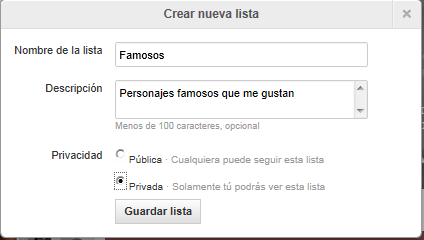 crear lista en twitter